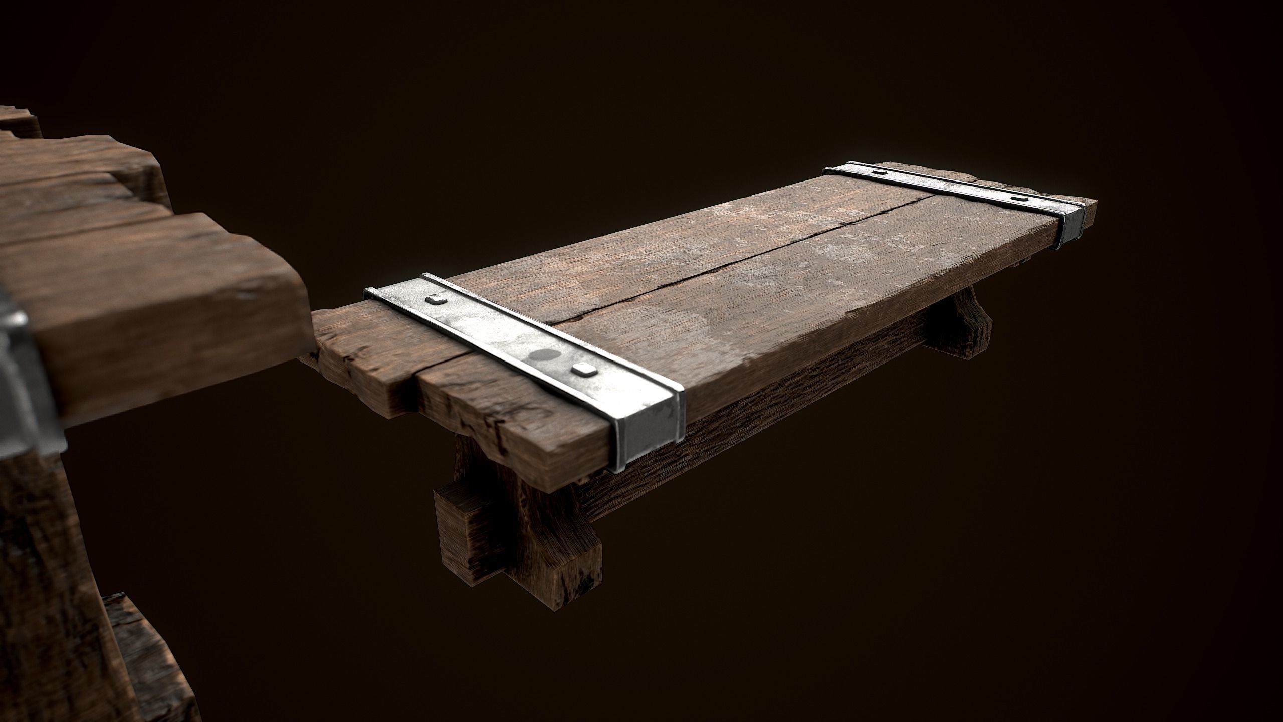 Old Medieval Viking table game ready low poly model  Low-poly 3D model_10