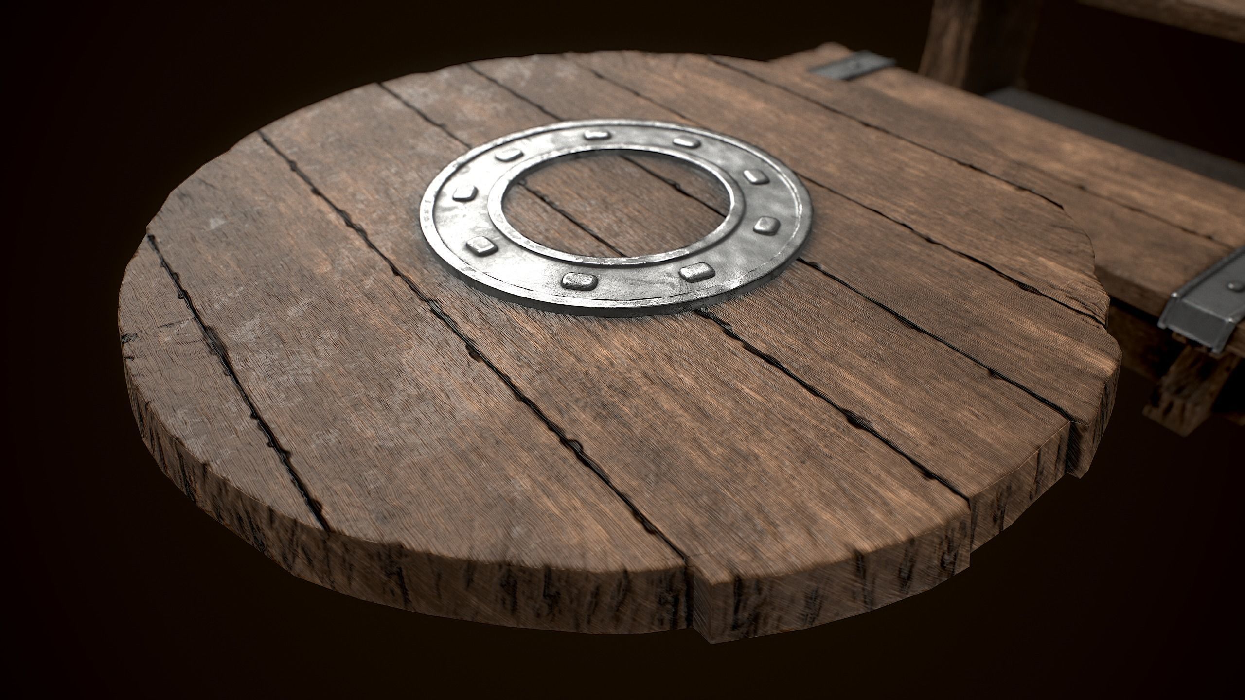 Old Medieval Viking table game ready low poly model  Low-poly 3D model_2