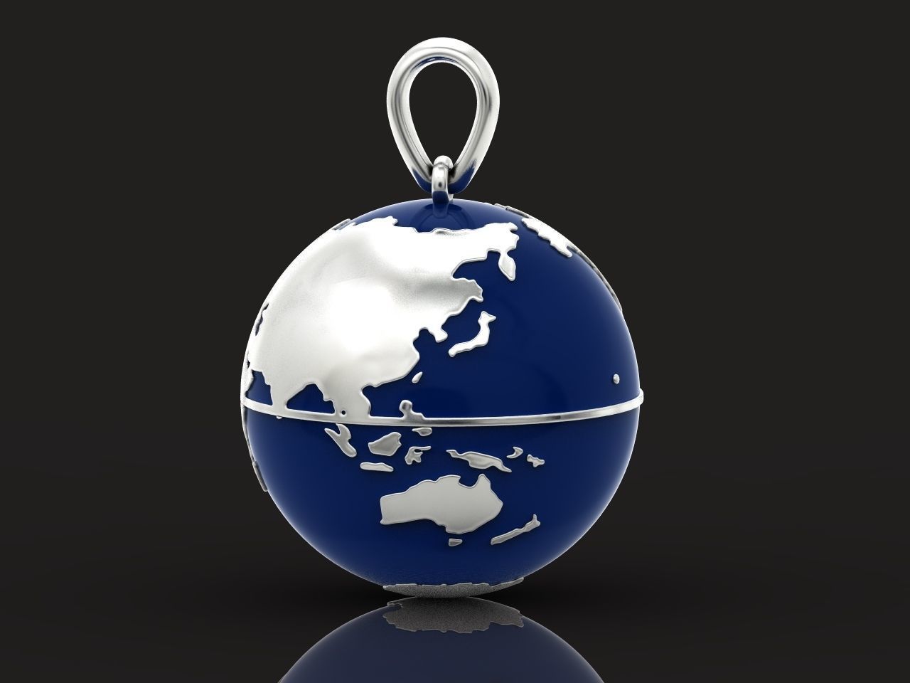 pendant planet earth map 3D print model_38