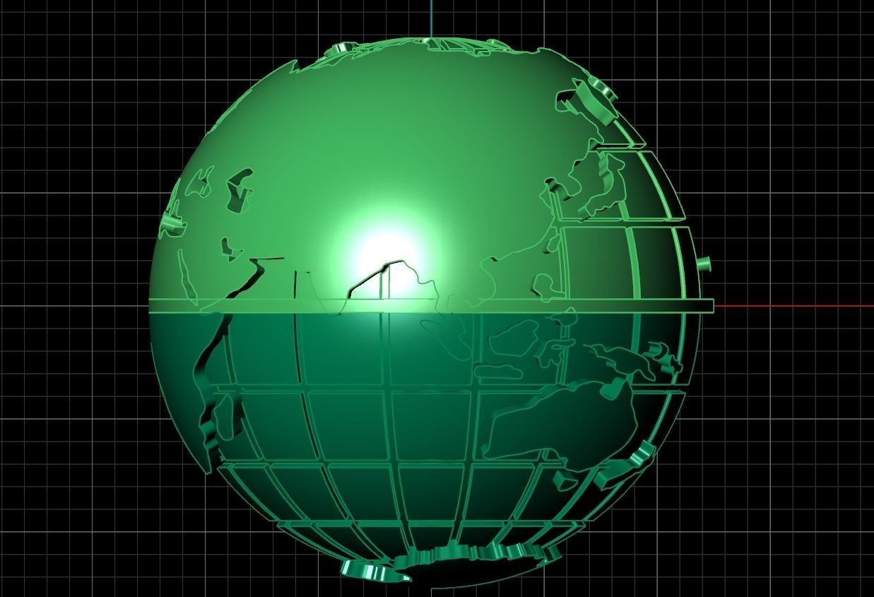 pendant planet earth map 3D print model_9