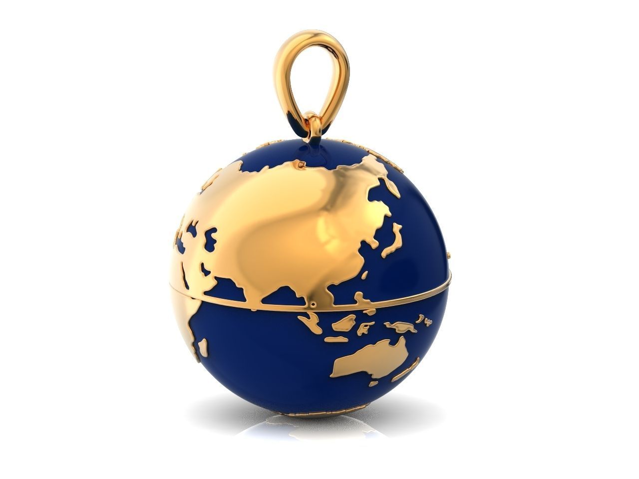 pendant planet earth map 3D print model_42