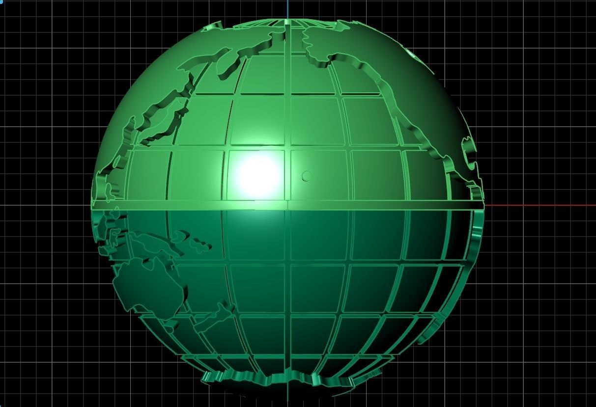 pendant planet earth map 3D print model_8