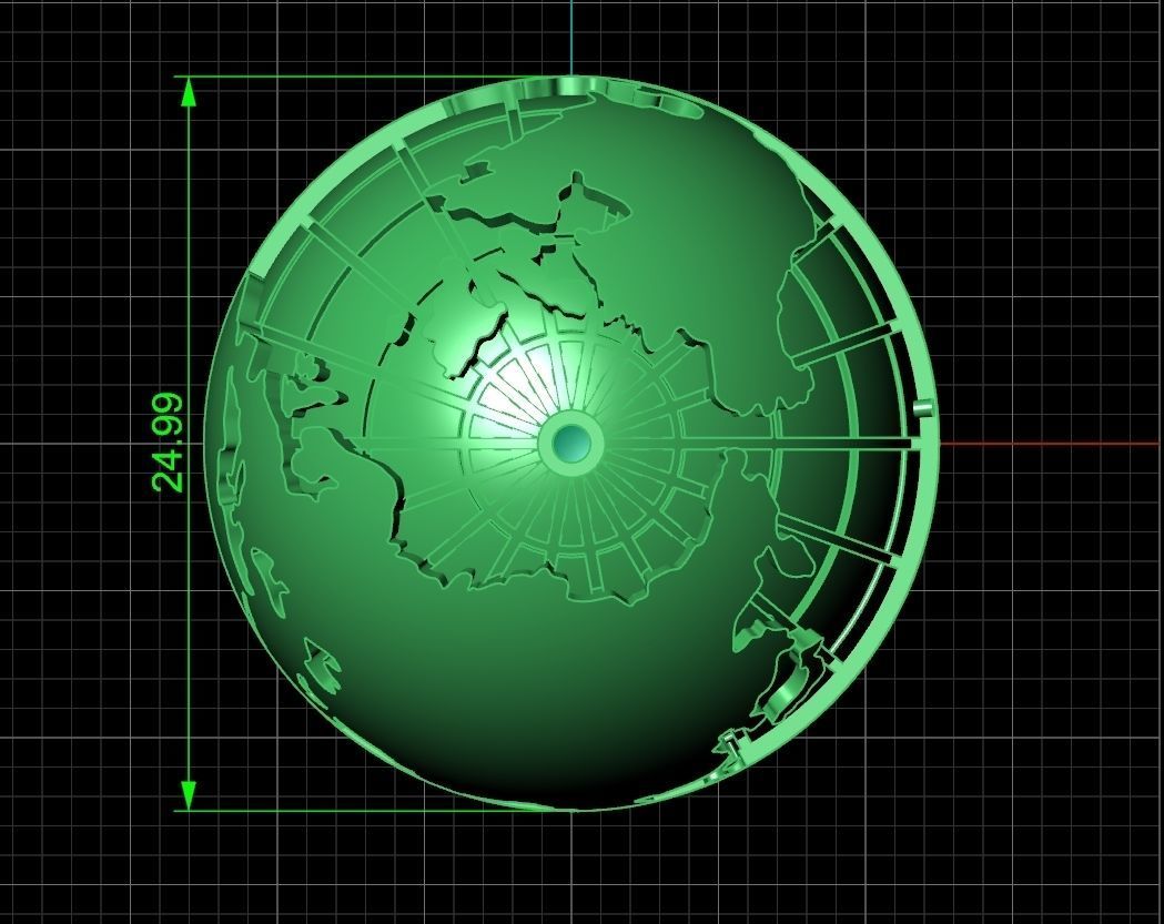 pendant planet earth map 3D print model_7