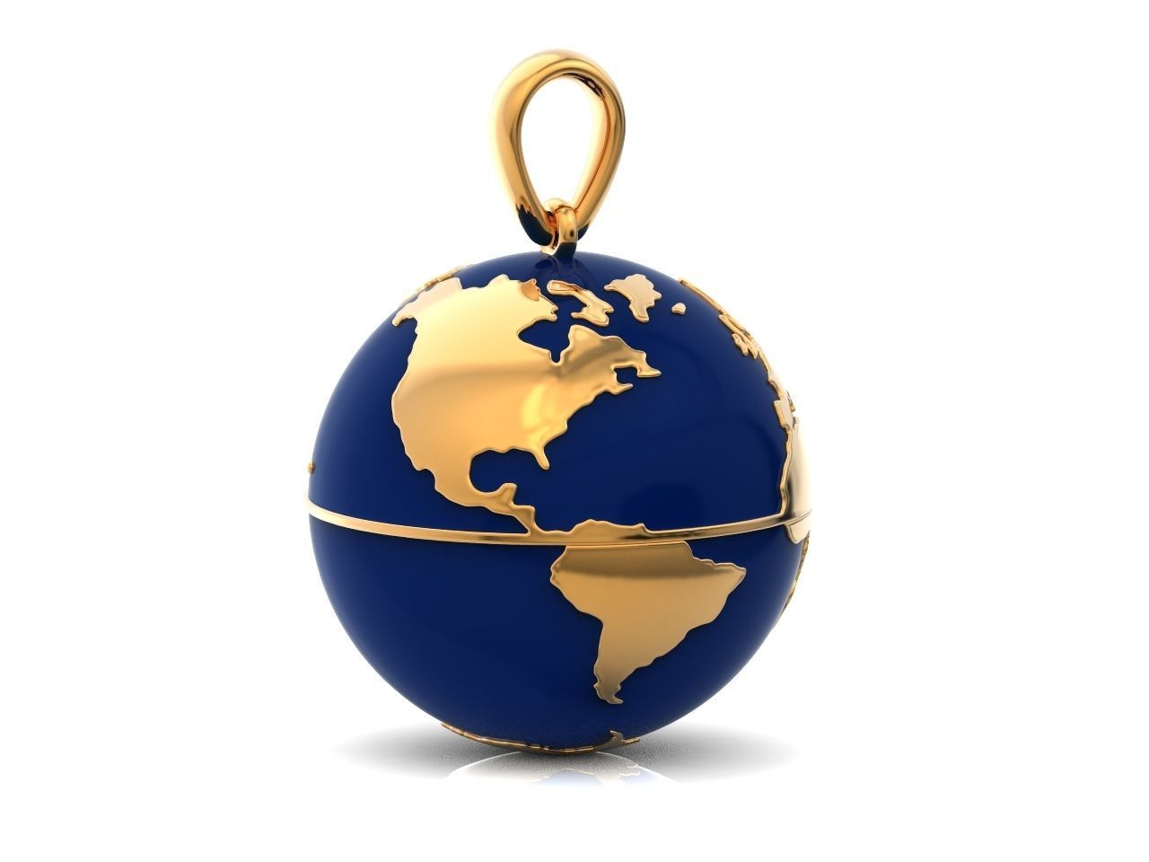 pendant planet earth map 3D print model_40