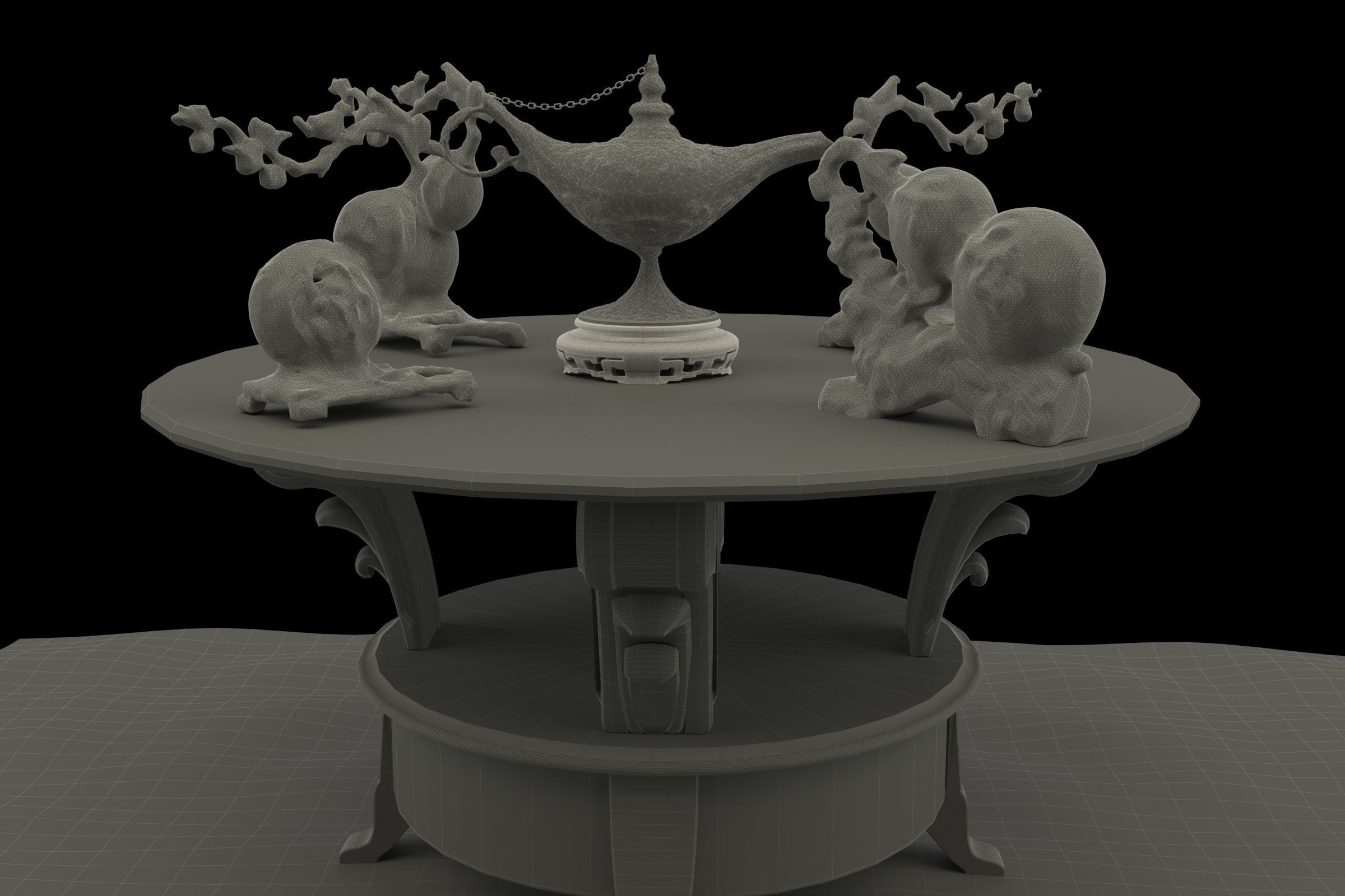 Chinese gourd and magic lamp 3D model_6