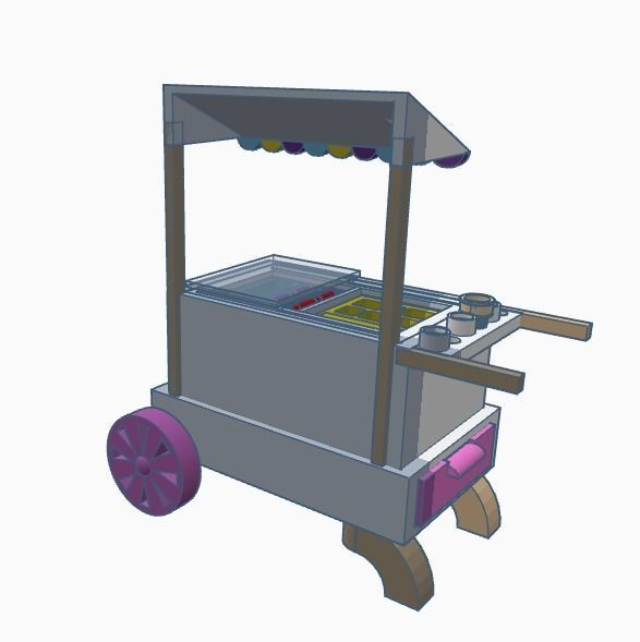Functional Miniature Ice Cream Cart - Version 1 3D print model_2