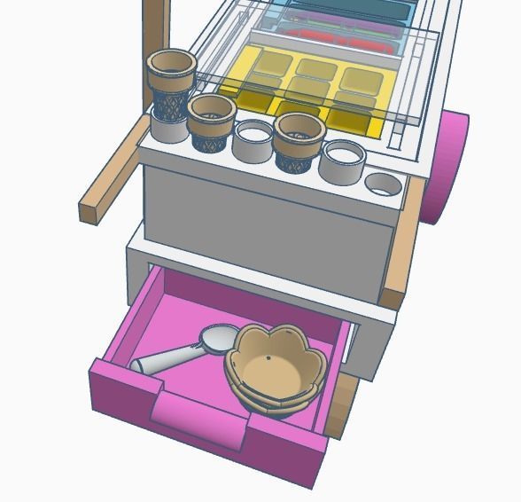 Functional Miniature Ice Cream Cart - Version 1 3D print model_1