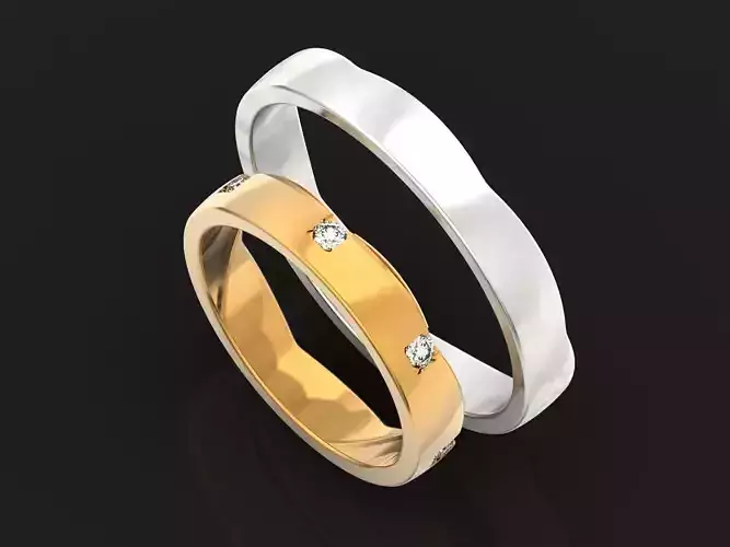 couples wedding rings wave geometric 1210