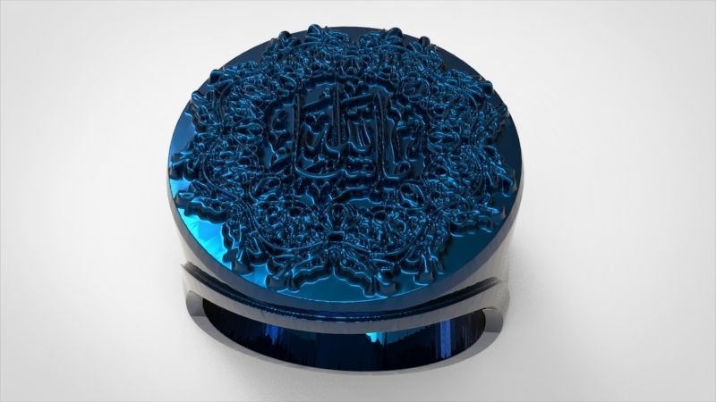 Islamic Muslim Ring For Men USA Size 10 3D print model_10