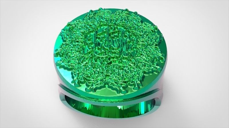 Islamic Muslim Ring For Men USA Size 10 3D print model_11