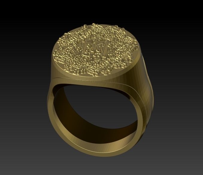 Islamic Muslim Ring For Men USA Size 10 3D print model_13