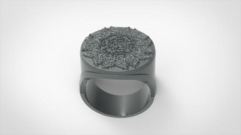 Islamic Muslim Ring For Men USA Size 10 3D print model_5