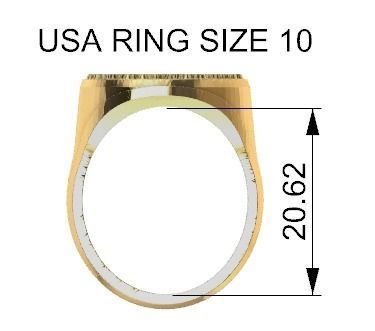 Islamic Muslim Ring For Men USA Size 10 3D print model_16