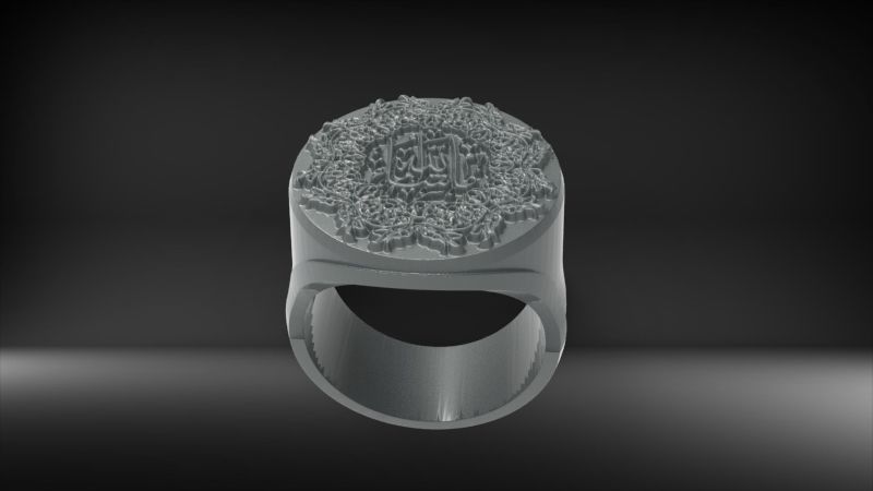 Islamic Muslim Ring For Men USA Size 10 3D print model_4
