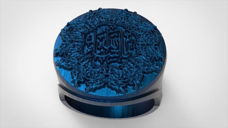 Islamic Muslim Ring For Men USA Size 10 3D print model_12