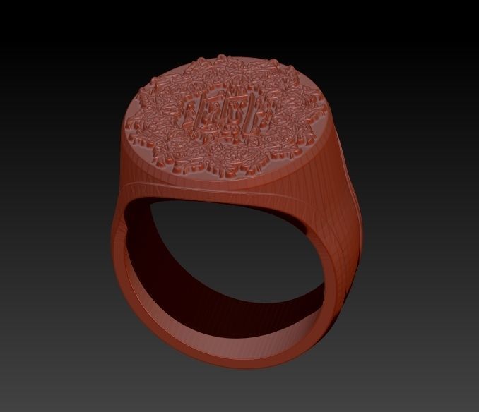 Islamic Muslim Ring For Men USA Size 10 3D print model_15