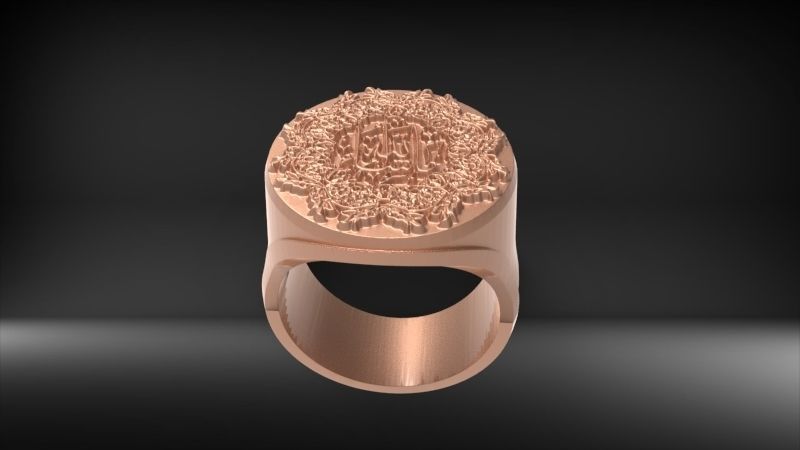 Islamic Muslim Ring For Men USA Size 10 3D print model_8