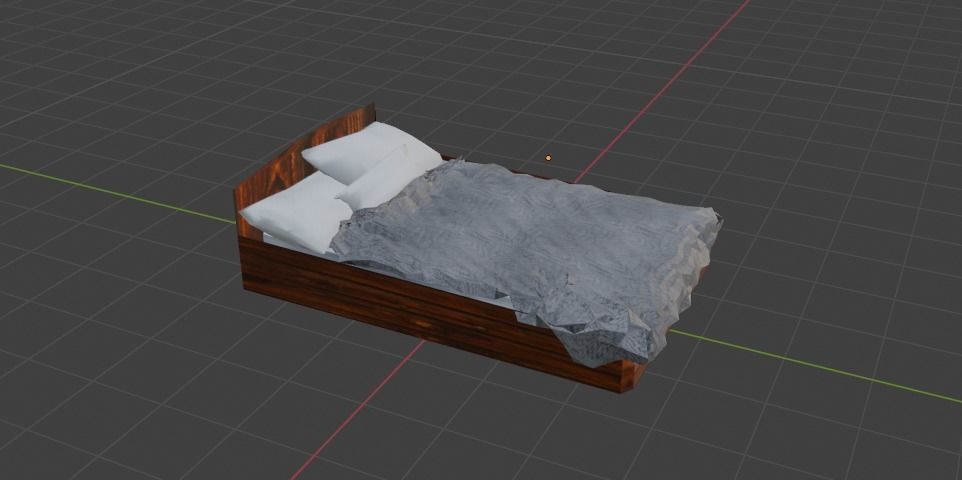 Bed Low Poly Good for any room Free low-poly 3D model_7