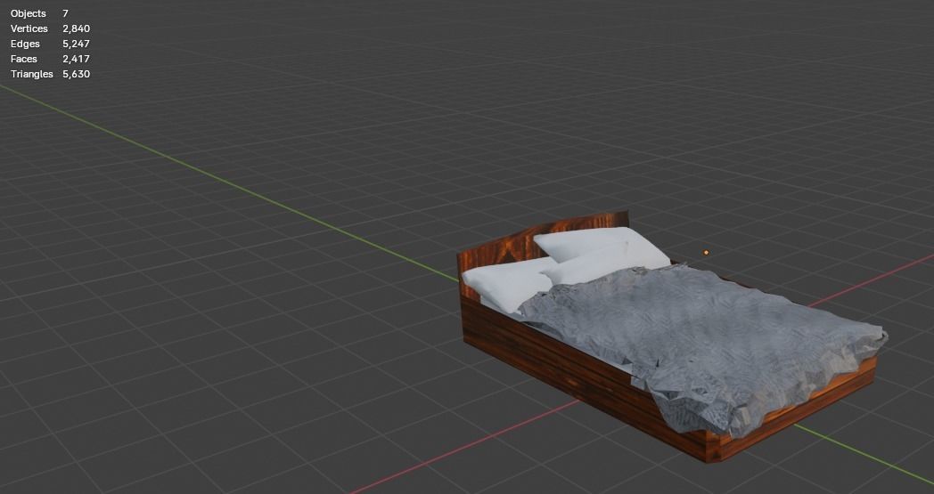 Bed Low Poly Good for any room Free low-poly 3D model_3