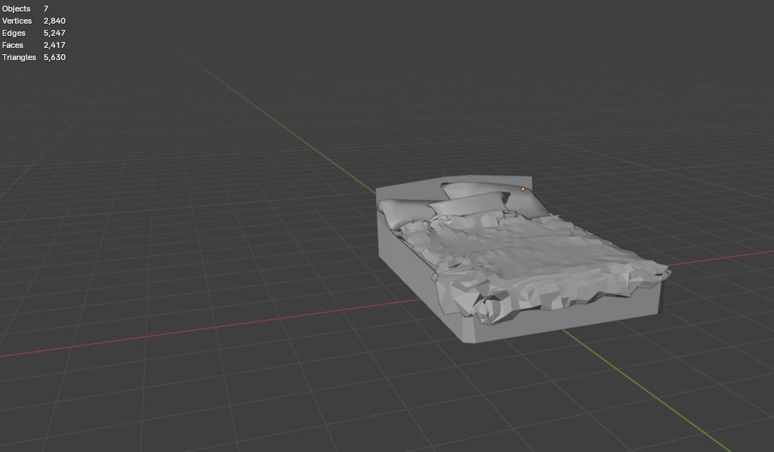 Bed Low Poly Good for any room Free low-poly 3D model_13