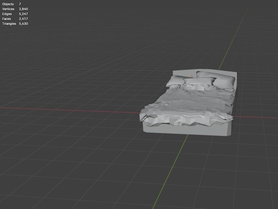 Bed Low Poly Good for any room Free low-poly 3D model_26