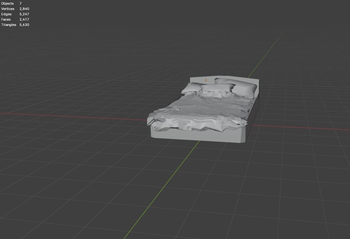 Bed Low Poly Good for any room Free low-poly 3D model_24