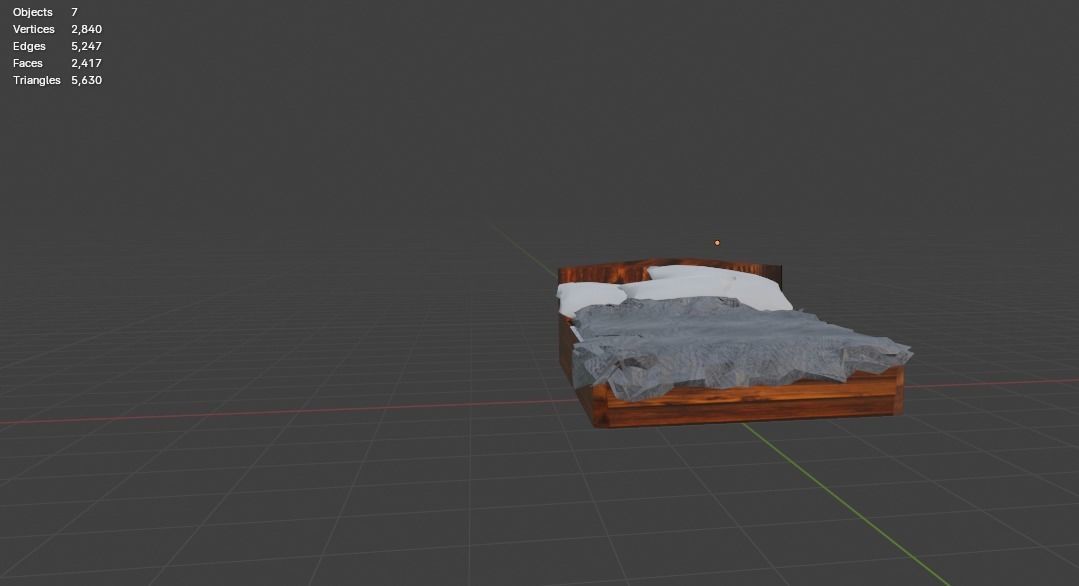 Bed Low Poly Good for any room Free low-poly 3D model_27