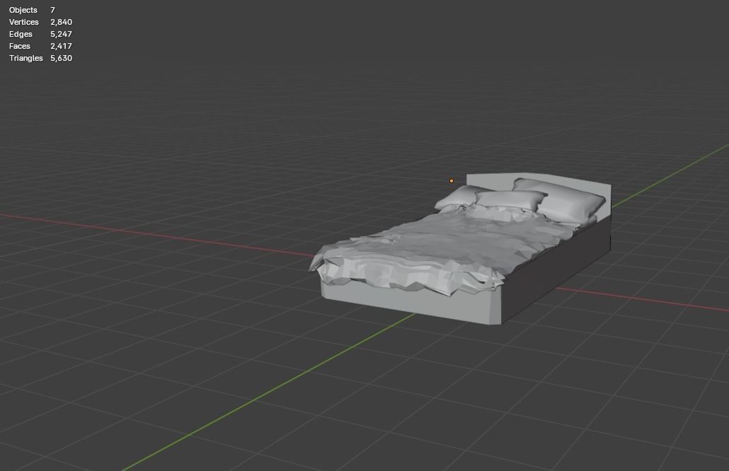 Bed Low Poly Good for any room Free low-poly 3D model_23