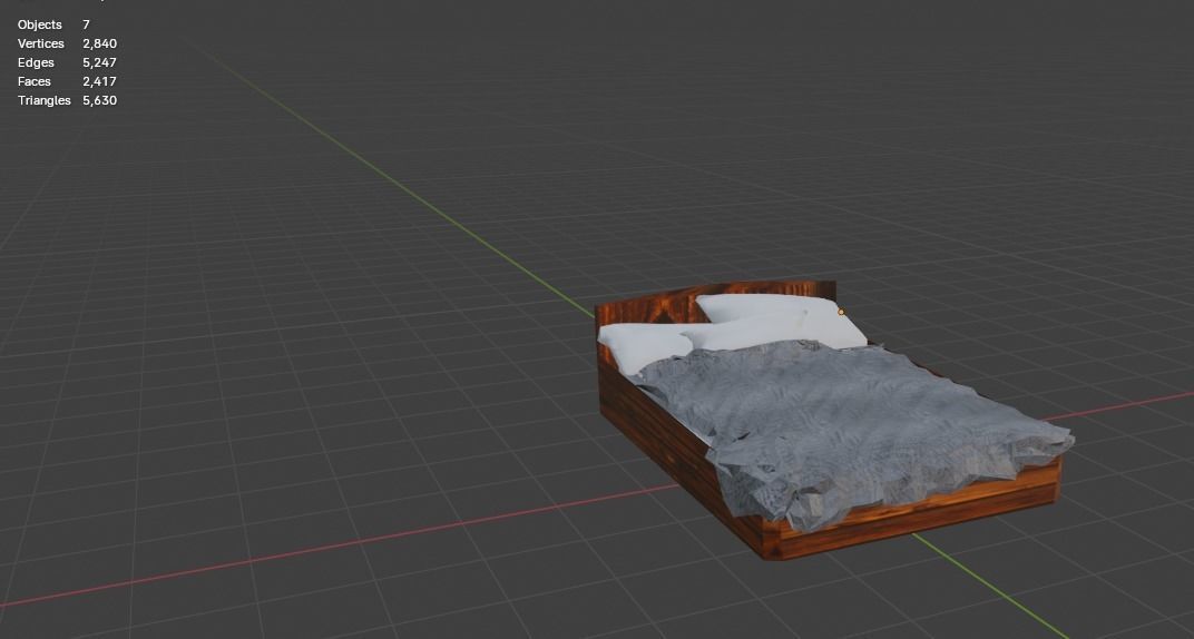 Bed Low Poly Good for any room Free low-poly 3D model_12