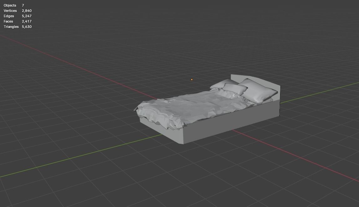 Bed Low Poly Good for any room Free low-poly 3D model_22