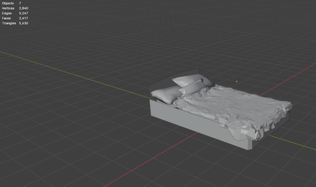 Bed Low Poly Good for any room Free low-poly 3D model_14