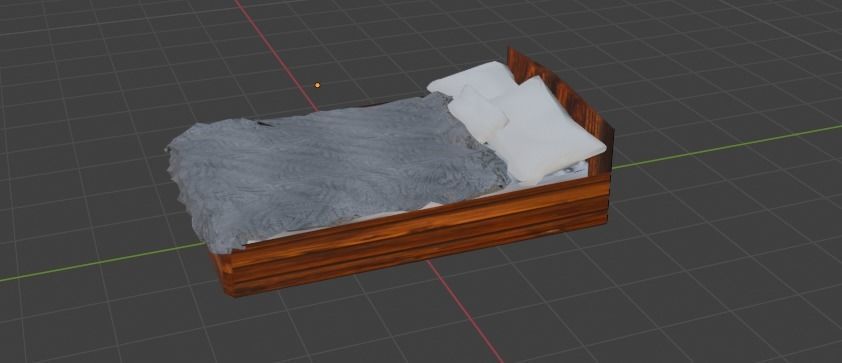 Bed Low Poly Good for any room Free low-poly 3D model_9