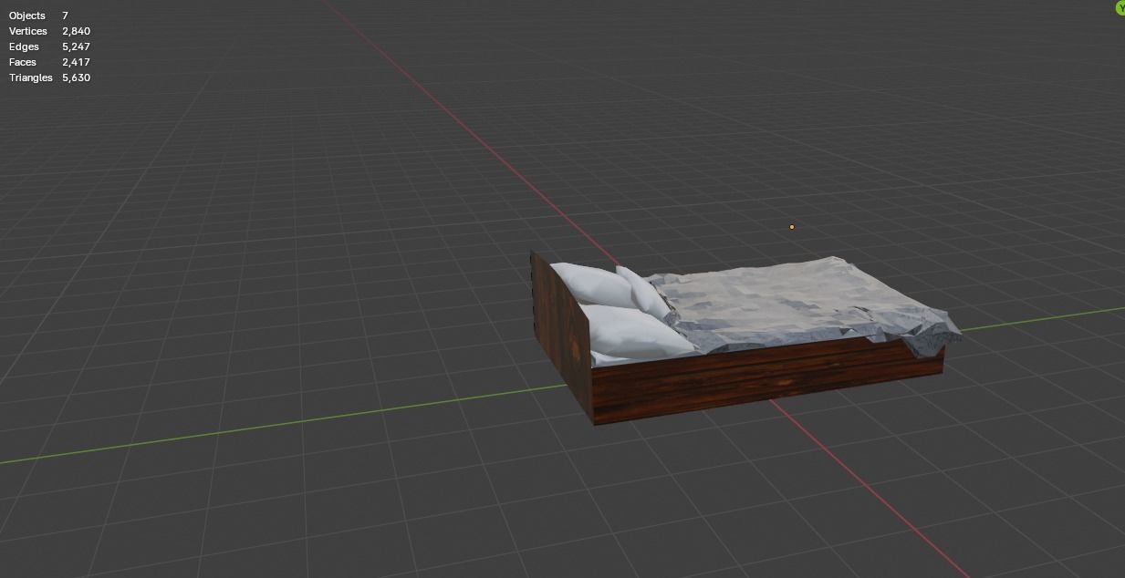 Bed Low Poly Good for any room Free low-poly 3D model_4