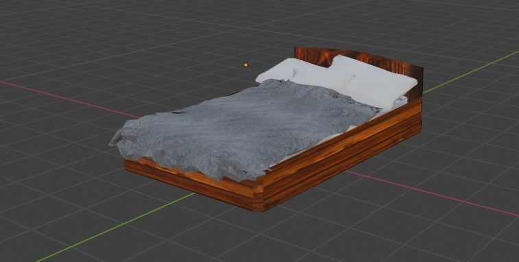 Bed Low Poly Good for any room Free low-poly 3D model_10