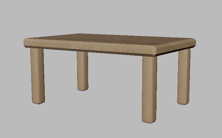  table low poly Low-poly 3D model_1