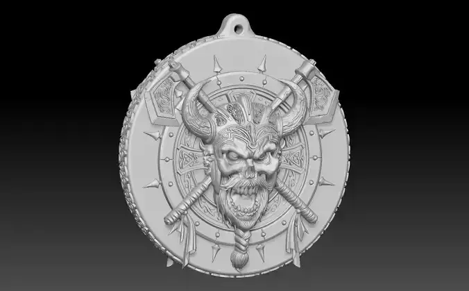 HM Kelt Viking Skull Keychain 05  3D print model