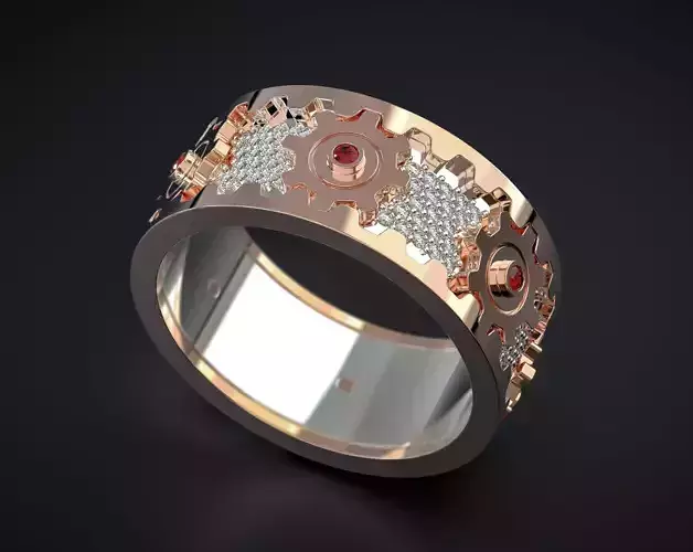 MOVABLE RING WITH GEARS  Printable Model