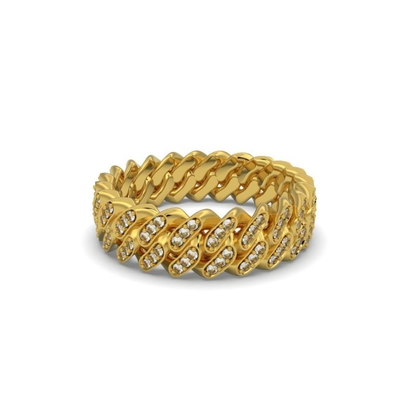 Alliance - 11 Rings chains and diamonds - Jewelry 3D - AN-632 3D print model_7