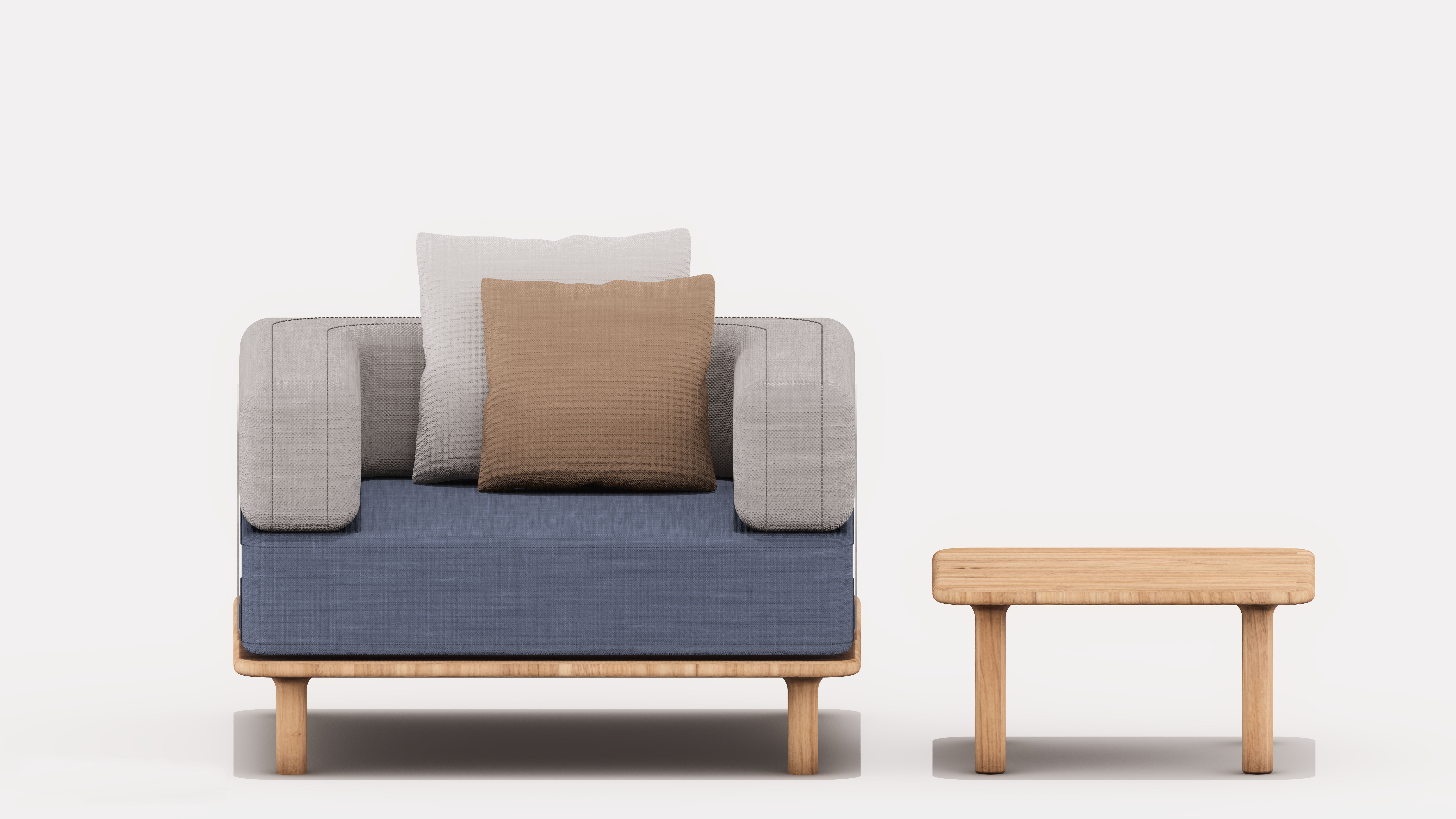 Single-Seater Chair Low-poly 3D model_2