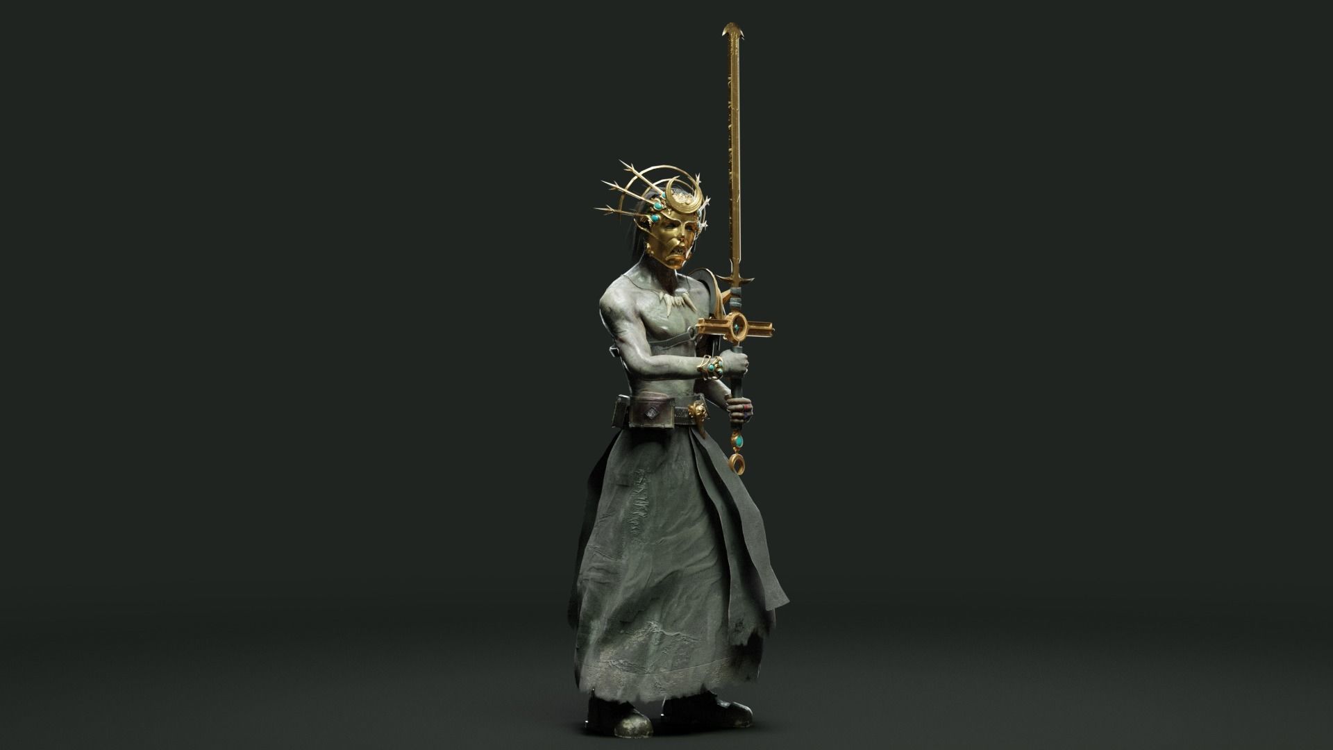 Cultist Low-poly 3D model_15