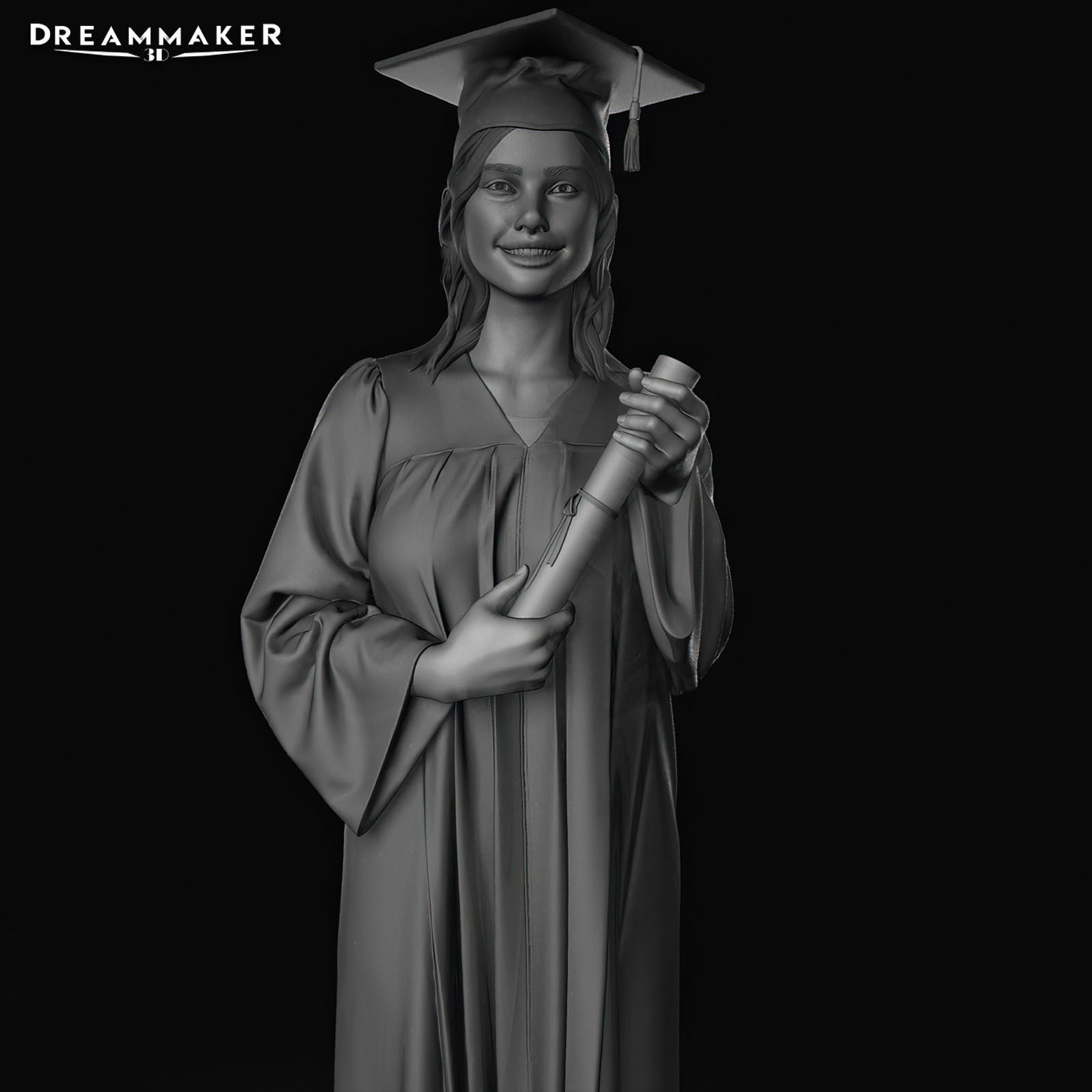 Female Graduate 3D print model_13