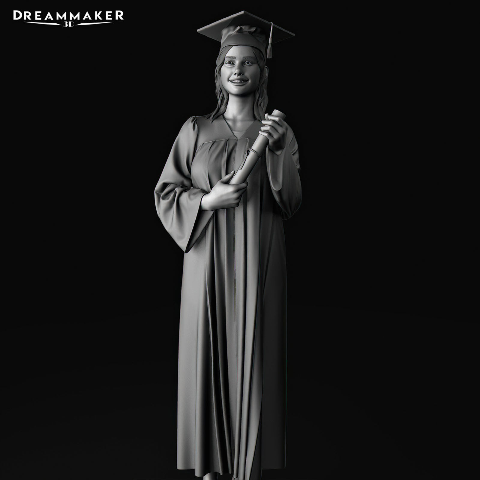 Female Graduate 3D print model_23