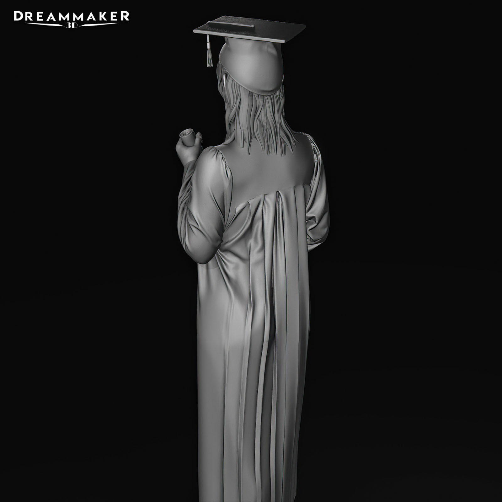Female Graduate 3D print model_20