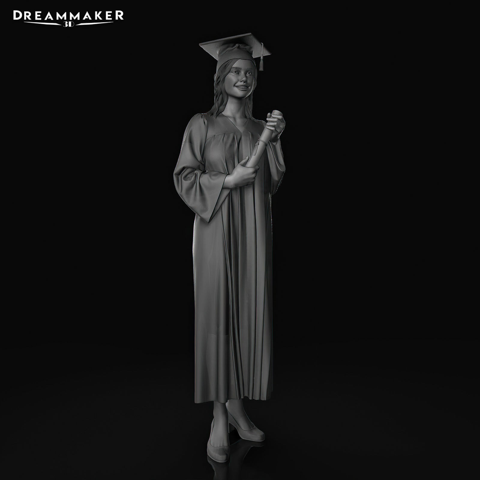 Female Graduate 3D print model_12