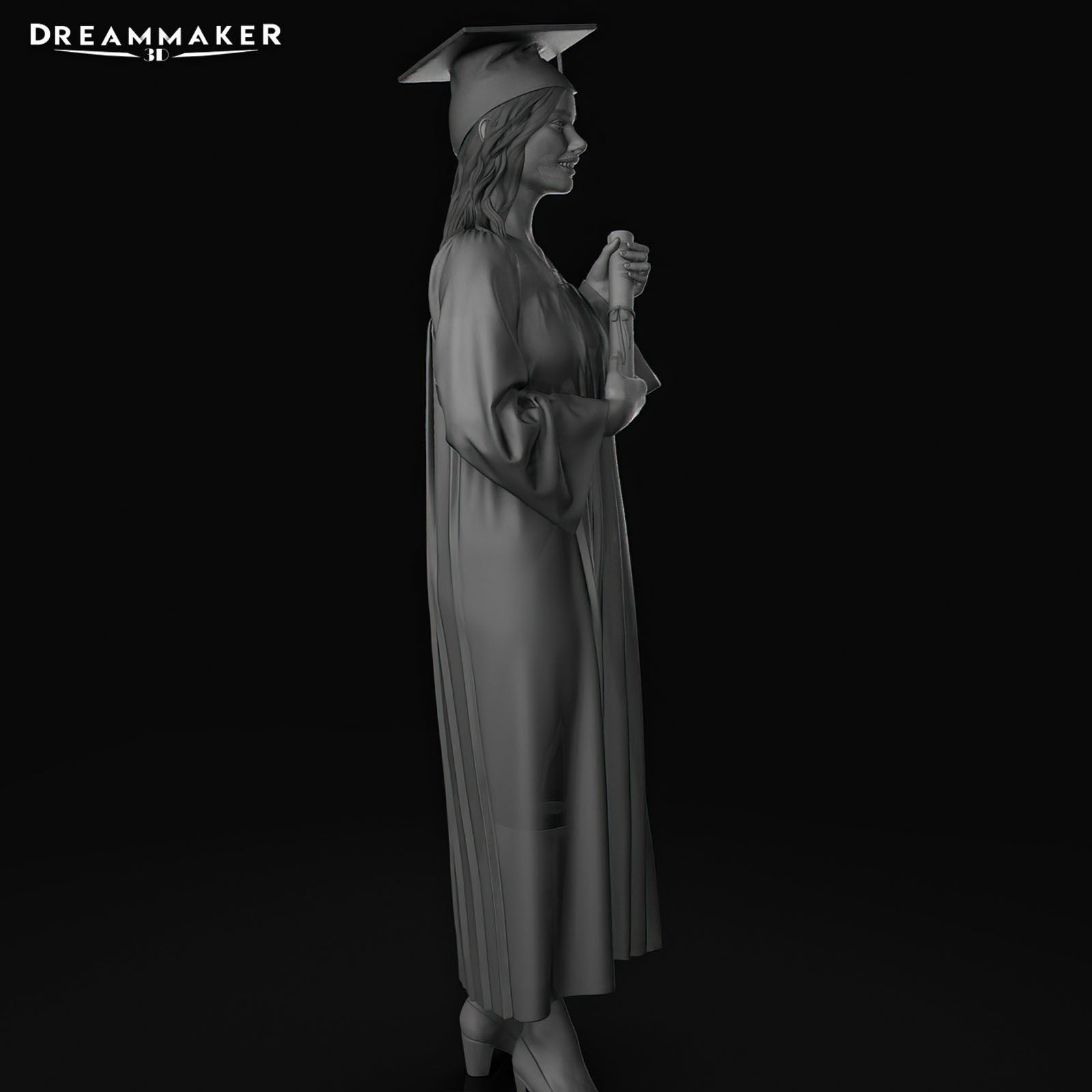 Female Graduate 3D print model_8