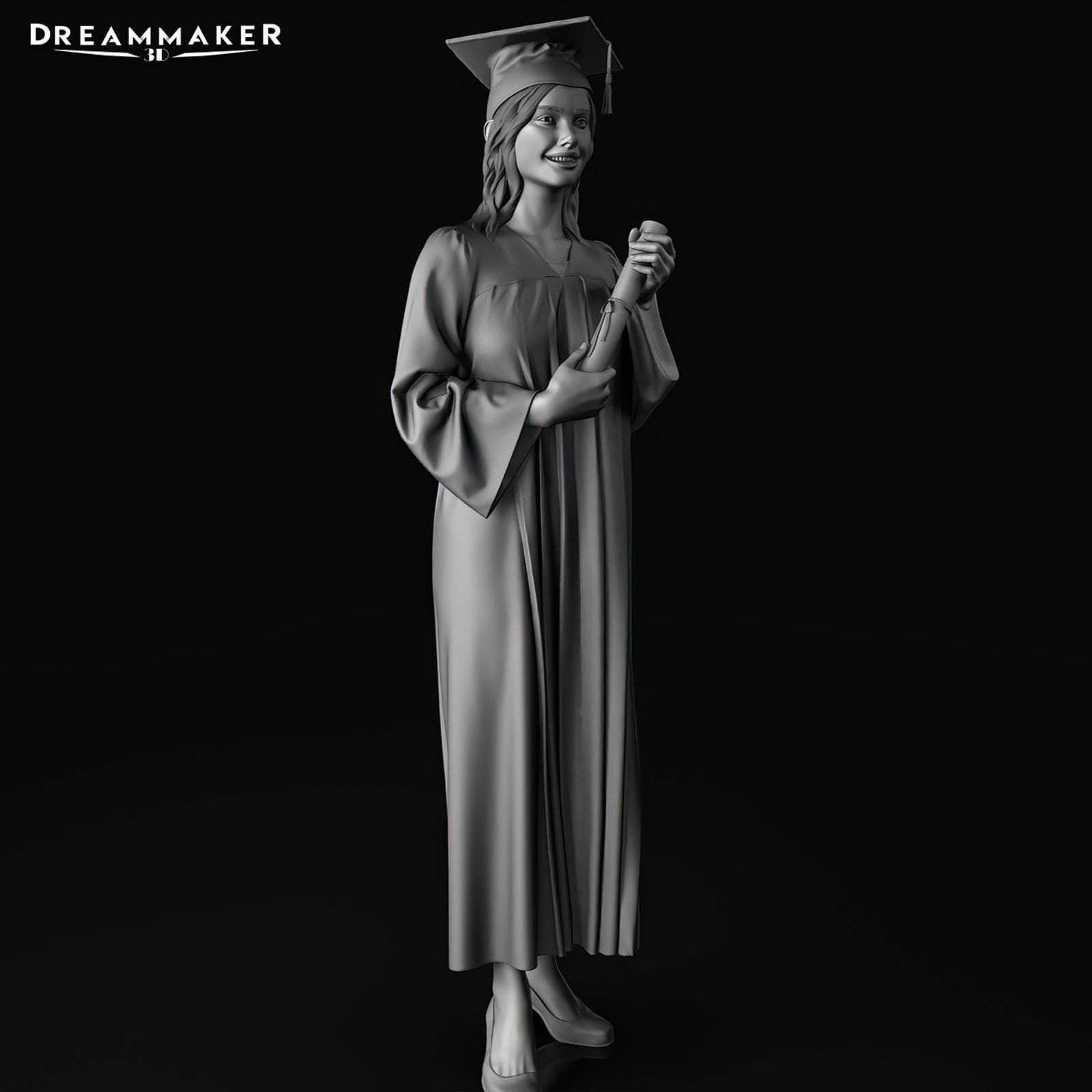 Female Graduate 3D print model_19