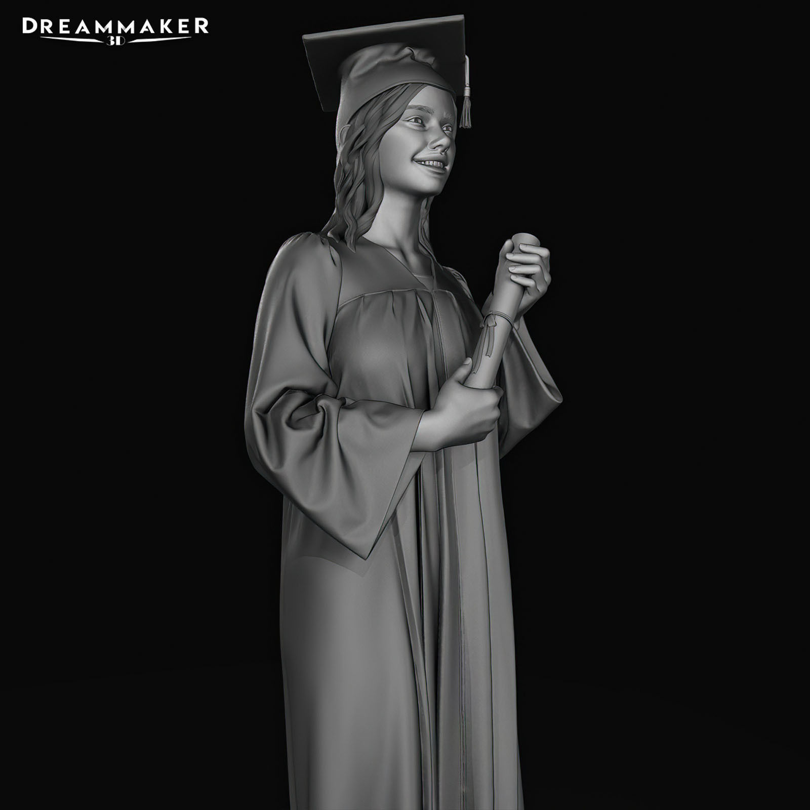 Female Graduate 3D print model_2