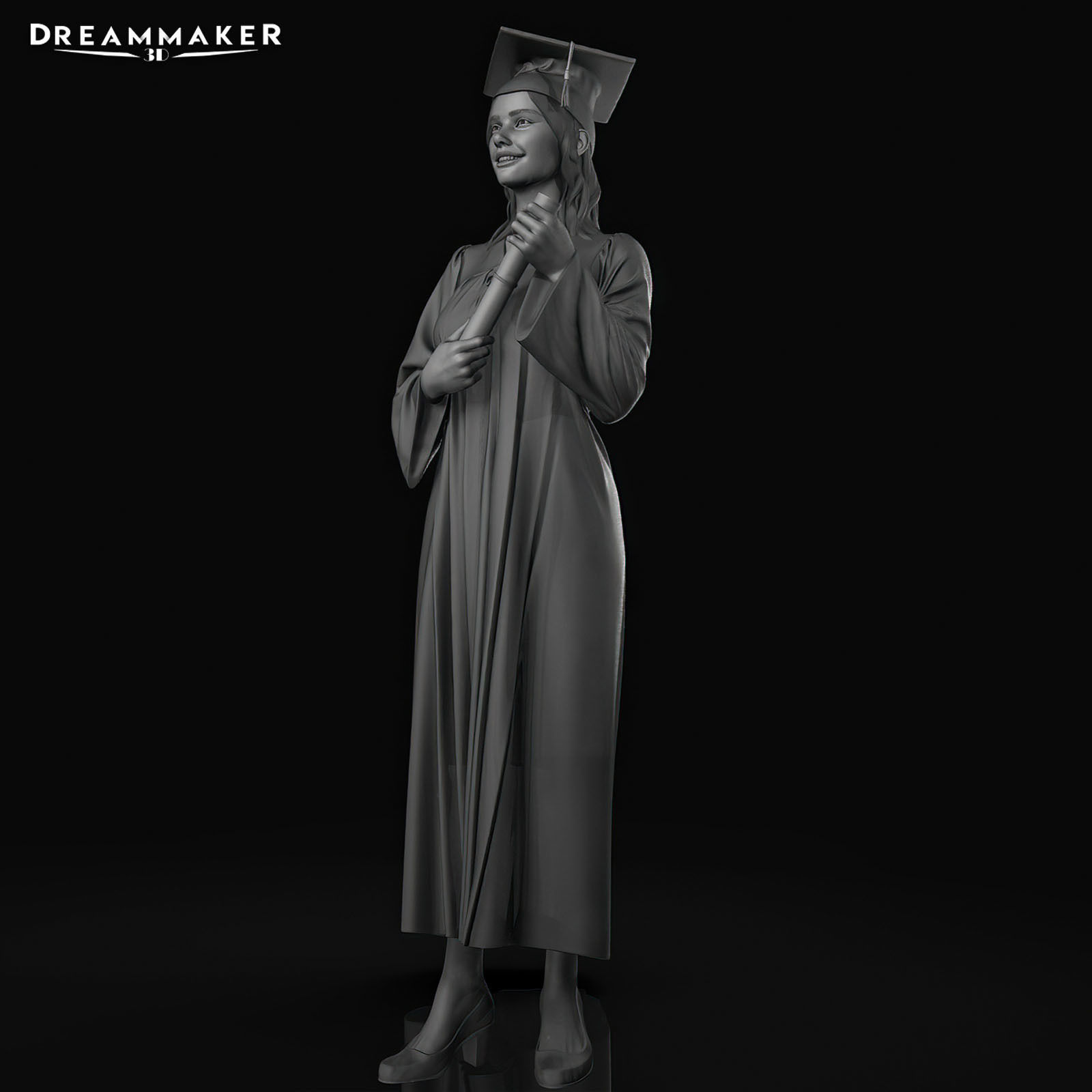 Female Graduate 3D print model_16