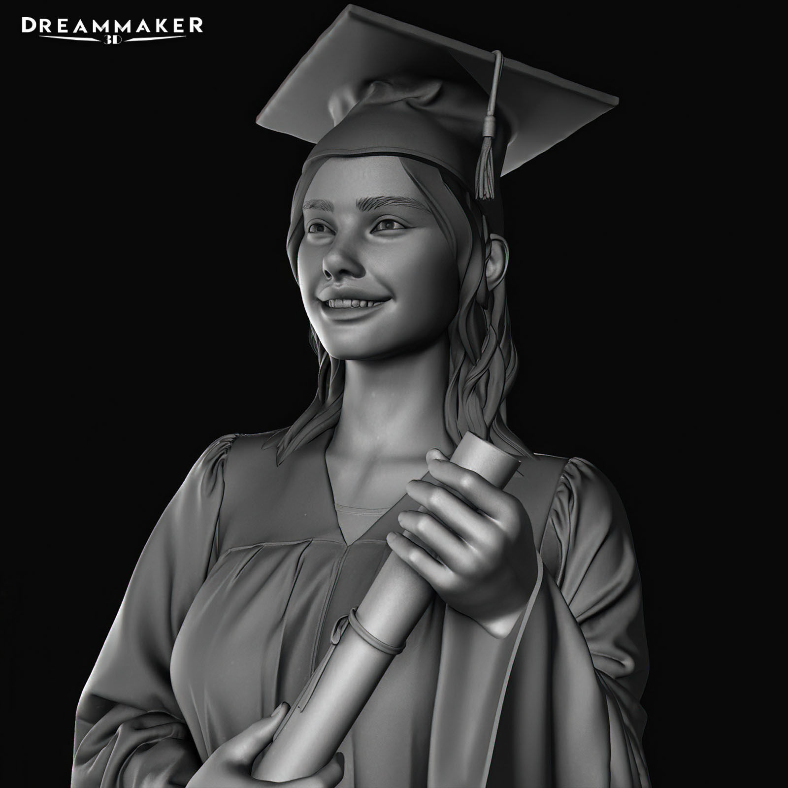 Female Graduate 3D print model_15