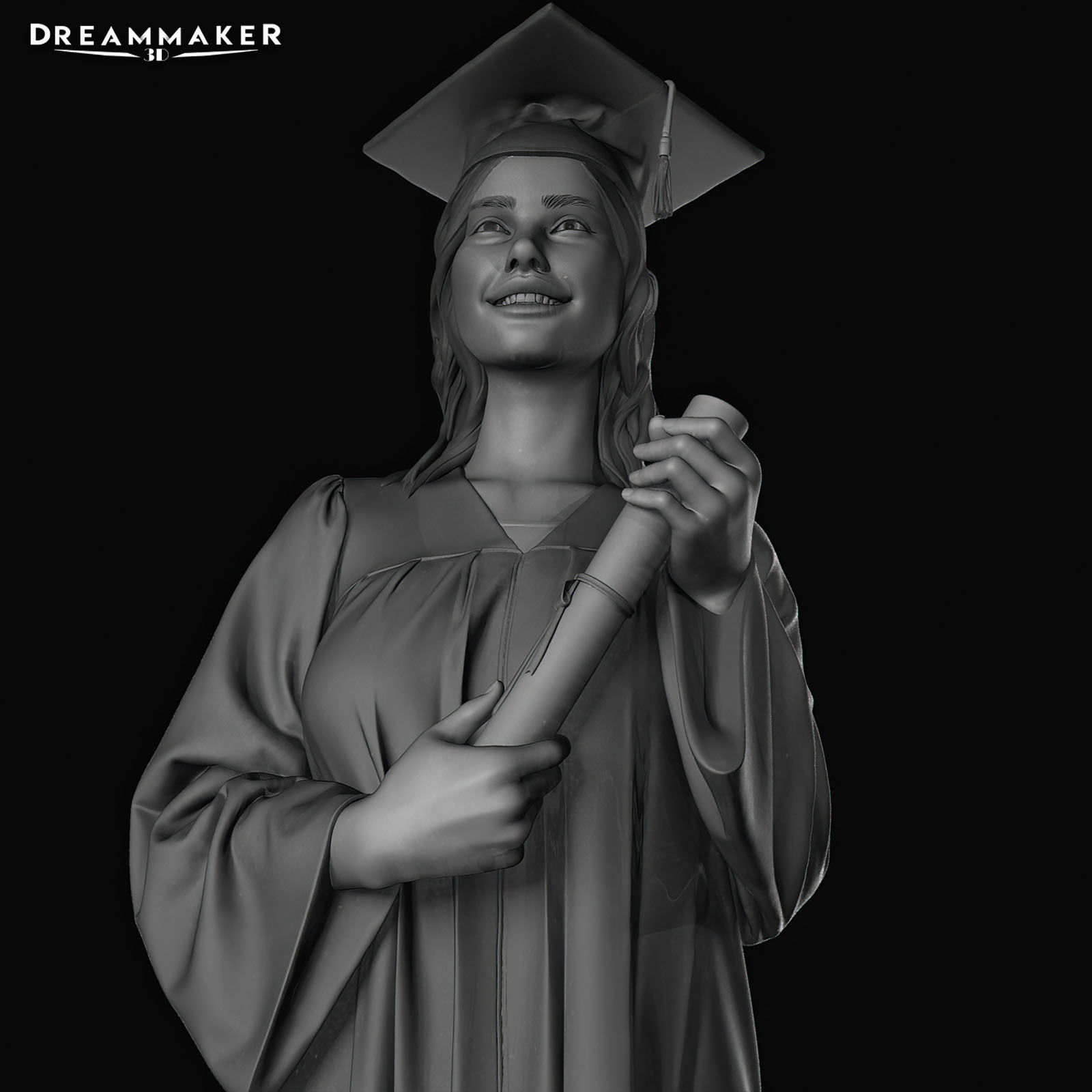 Female Graduate 3D print model_11